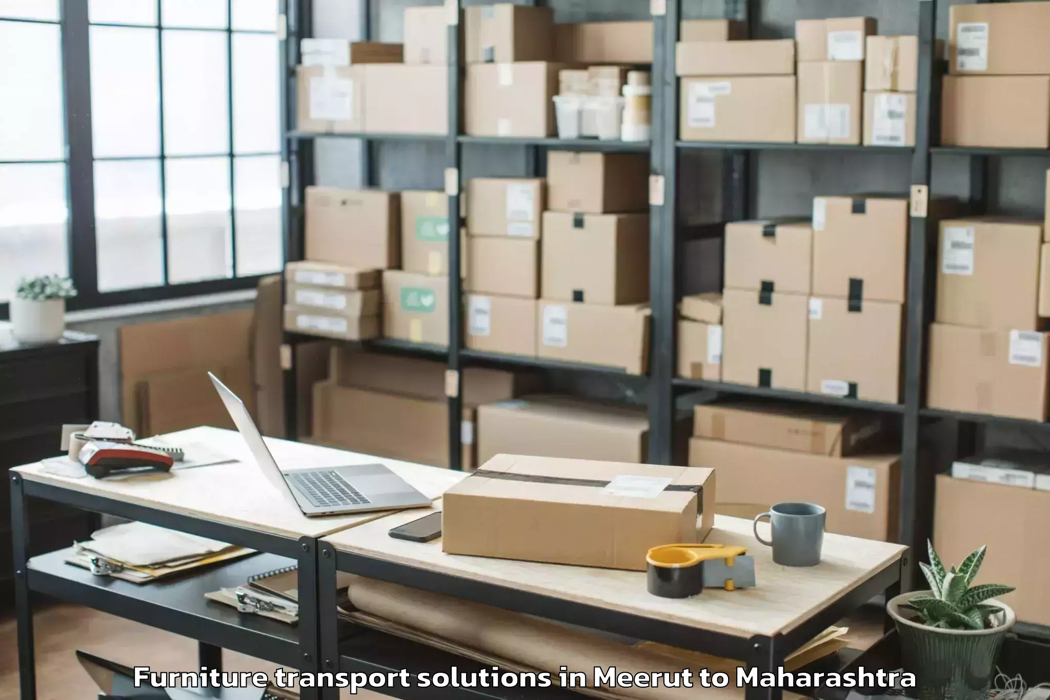 Book Meerut to Mhasala Furniture Transport Solutions